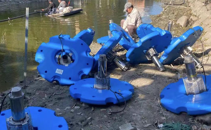 RZ-21-FDS噴水式增氧機施工現(xiàn)場